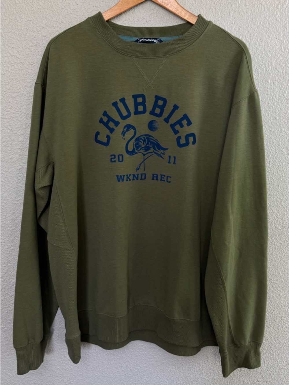 Chubbies Moss Green Terry soft Sweatshirt Size XL